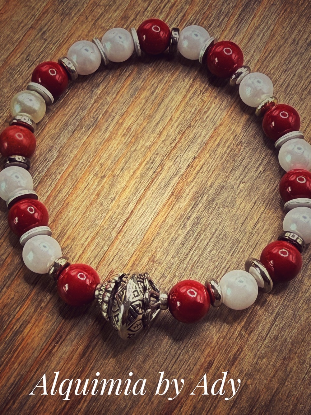 Coral/ beaded bracelet/protection and wealth for Taurus